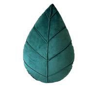Wswqop Decorative Cushion with Leaf Motif, Comfortable Travel Cushion, Soft Cushion for Home, Ideal for Sofa, Living Room, Birthday Or, Dark Green 38x25cm