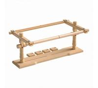 Wswqop Desktop Embroidery Frame Adjustable Stand Cross Stitch Holder Needlework Hoop Clamp Beech Wood Tabletop Fixture with Adjustable Angle Suitable for Stitching Projects Sewing Rooms Hobby