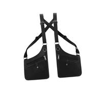 Wswqop Double Shoulder Bag, Worn under The Arm, PU Leather, Multifunctional, Anti-Theft, with Adjustable Shoulder Strap, Ideal for Leisure And Work, Black