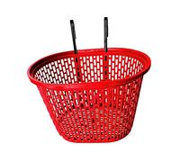 Wswqop Foldable Front Basket for Children's with Removable Hooks. The Basket Is Made of PP And Folds Easily. Practical And Lightweight. Easy, Red
