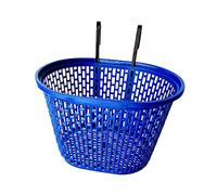 Wswqop Foldable Front Basket for Children's with Removable Hooks. The Basket Is Made of PP And Folds Easily. Practical And Lightweight. Easy, Blue