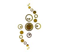 Wswqop Geometric Wall Clock, Silent, Modern, Decorative, Acrylic, Hanging, No Ticking, Ideal As A Gift for A Cafe, School, Bathroom, Office Or, gold