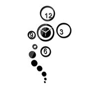 Wswqop Geometric Wall Clock, Silent, Modern, Decorative, Acrylic, Hanging, No Ticking, Ideal As A Gift for A Cafe, School, Bathroom, Office Or, black