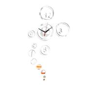 Wswqop Geometric Wall Clock, Silent, Modern, Decorative, Acrylic, Hanging, No Ticking, Ideal As A Gift for A Cafe, School, Bathroom, Office Or, silver