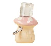 Wswqop Hamster Water Bottle in A Playful Mushroom Pattern with Stand And Stainless Steel Run for Guinea Pigs, Dwarf Hamsters, And Chinchillas, Pink