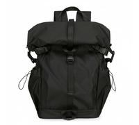 Wswqop Men Travel Pack Personal Bag Backpack Rucksack Expandable Fold-Over Top Nylon Water-Resistant Multiple Functions Suitable for Outdoor Adventures, Array, Black, 20-35L