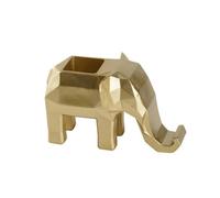 Wswqop Multifunctional Elephant Phone Stand | Resin Construction, Space-Saving, Pencil Holder with Phone Stand, for Vanity, Students, Professionals, Gold