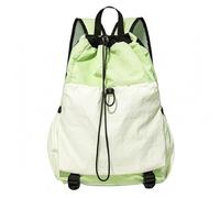 Wswqop Outdoor Activity Carrier Drawstring Backpack Mesh Athletic Backpack Nylon Construction With Organized Pocket And suitable for gym coaching park, Green, Fruit Green, L