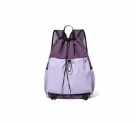 Wswqop Outdoor Activity Carrier Drawstring Backpack Mesh Athletic Backpack Nylon Construction With Organized Pocket And suitable for gym coaching park, Purple, Pink Purple, L