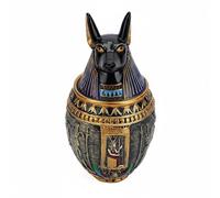 Wswqop Resin Storage Jar Dog Head Container Decorative Canine God Statue Box Pharaoh Visor Ornament Resin Material Storage Suitable for Living Room Decor, Anubis