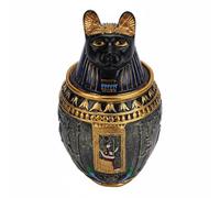 Wswqop Resin Storage Jar Dog Head Container Decorative Canine God Statue Box Pharaoh Visor Ornament Resin Material Storage Suitable for Living Room Decor, Bastet