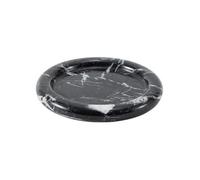 Wswqop Round Marble Tray Elegant Marble Tray with Raised Sturdy for Fruit Serving, Black, 23CM