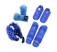 Wswqop Taekwondo Sparring Equipment Set, Helmet, Training Equipment with Shin Guards, Arts Shoes