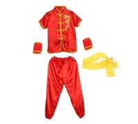 Wswqop Traditional Chinese Wushu Costume, Stage Performance Uniforms, for Men And Women, Soft, Red 150