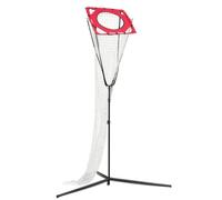 Wswqop Volleyball Training Net Portable Target With Adjustable Height And Angled Hoop Stable Freestanding Metal Frame With Stakes And Carry Bag Suitable For Coaching Team Practice Home, Red