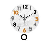 Wswqop Wall Pendulum Clock, Decorative Clock with Swing Function, Modern, Elegant And Creative Round Wall Ornament for Indoor Use.