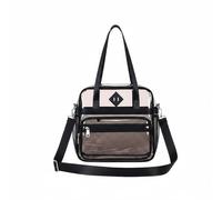 Wswqop Waterproof Student Satchel Clear Backpack Transparent PVC Nylon Material With Spacious Interior Side Pockets Surface Suitable for school commuting outings, Multicolor, Black + No. 20 Color