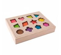 Wswqop Wooden Shape Sorting Board Shape Puzzle Toy Shape Matching Game Shape Sorter Set With Beech For Hand Eye Coordination home activities parent child interaction gift giving, Multicolor