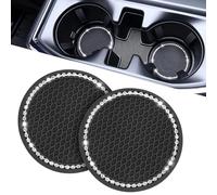 WSXCDE 2 Pcs Car Cup Coasters, for Seat Ibiza 6L 6J 6P Leon Fr 5F Silicone Auto Mug Mats Insert Coaster for Car Non-Slip Recessed Car Interior Accessories,A