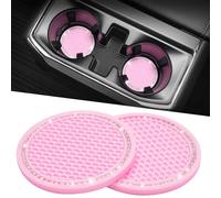 WSXCDE 2 Pcs Car Cup Coasters, for Seat Leon Mk2 Leon Mk3 Leon 1 Leon 2 Leon 3 Leon 5F Leon Leon 5F Leon Silicone Auto Mug Mats Insert Coaster for Car Non-Slip Recessed Car Interior Accessories,B