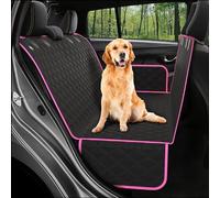 WSXCDE Dog Car Hammock Scratch Proof Back Seat Protector, Dog Rear Seat Covers with Mesh Window, for Fiat Panda III 4X4 2011-2022, Pink