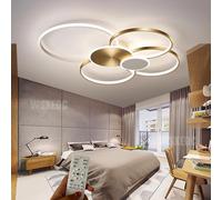 WSXEDC Dimmable LED 6 Ring Living Room Light LED Ceiling Light Modern White-Gold Creative Ceiling Lighting Interior Ceiling Spots Eye Care for Bedroom Office Dining Room Youth Room L80cm 71W