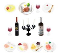 WSXQAZ 18Pcs Miniature Toy Food Set, Mini Food, Dolls House Accessories | Mini Wine Bottles, Pretend Foods, Toy Kitchen Accessories for Dollhouse Decor, Cake Toppers, DIY Craft Scenes Pretend Play