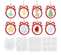 WSXQAZ Christmas Moulds, Christmas Ornament Moulds Pendant, 18-Piece Set | Christmas Moulds Casting Moulds, Christmas Tree Ornament, Christma Tree Pendant Mold, Reusable, Perfect for Decorations