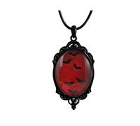 wsycoo Gothic Necklaces for Women Halloween Raven Witch Bat Necklace Vintage Raven Cross Glass Pendant Necklaces Gothic Rope Chain Crow Bat Choker Punk Style Victoria Witch Necklace Halloween Jewelry