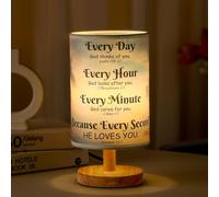 WSYEAR Bible Verse Table Lamp with Inspirational Thoughts and Christian Religious Baptism Gifts for Women Men Christmas Easter Gifts for Him Her