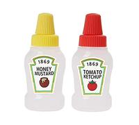 WSYJWEX 25ML Mini Tomato Ketchup Bottles, Portable Sauce Container Salad Dressing Container, Pantry Containers for Bento Box, 2pcs 25ml bottle