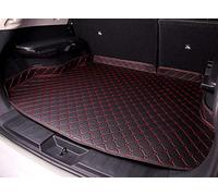 WSYLJX Car Boot Mats for Seast Leon Wagon 5F 2013 2014 2015 2016 2017 2018 2019 2020, Leather Rear Trunk Mats Anti Slip Luggage Cargo Tray Liners Anti-Scratch Carpets Accessories,B-Black Red