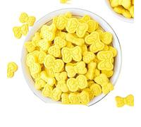 WSYLS Oriental edible cake decoration, bow biscuits with various flavors, Chinese dessert baking decoration, suitable for cupcakes, cookies, desserts, DIY party decoration, 180g (Yellow)