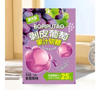 WSYLS Peeled Soft Candy Fruit Juice 3D Three-dimensional Cute Q Elastic Snack Grape Mango Flavor 75g (Grape)