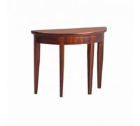 Wsymxuo 1:12 Scale Side Table Tapered Legs Half-Round Table Traditional Design, Chestnut