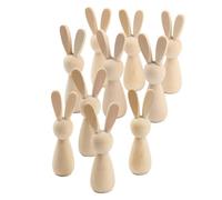 Wsymxuo 10x Unfinished Wooden Peg Dolls Peg People Blank Puppets Peg Doll Bodies