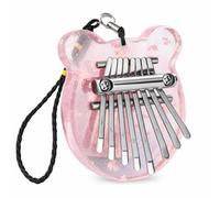 Wsymxuo 8-Key Thumb Metal Keys Thumb with Hanging Loop Portable Finger Piano with Lanyard for Beginners, 8-Key Sakura Bear Kalimba