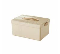 Wsymxuo Home Medicine Storage Box Detachable Trays Stacked Medicine Organizer Easy to Open Pill Storage Case for Living Room, Cream White, Single Layer