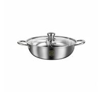 Wsymxuo Pot Thickened Cookware Easy to Clean for Restaurant, Mandarin Duck Hot Pot with Lid, 30cm, 2-5 Person Capacity