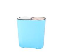 Wsymxuo Two-Section-Compartment Trash Can Inner Liner Two-Section Compartment Trash Can Rounded Corners, Blue