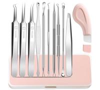 WSYUB Blackhead Remover Tool, Pimple Popper Tool Kit,11 Pcs Blackhead Remover Comedone Extractor Kit for Pimples, Blackheads, Zit Removing, Professional Blackhead Tweezers and Silicone Face Scraper