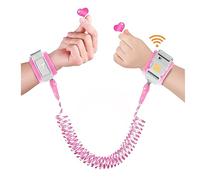 WSZCML Anti Lost Wrist Link with Induction Lock-Toddler Harness Walking Leash-Safety Baby Child Walking Wristband Leash-Upgrade with Reflective(6.5ft) - for Boys and Girls（Induction Pink）