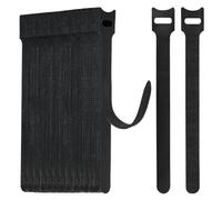 WSZJINB 70pcs Reusable Cable Ties 15cm Long, Black Adjustable Hook and Loop Wire Tidy Straps for Cable Management, Organiser