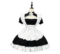 WSZJLN Anime Cosplay Maid Costume Plus Size Lolita Princess Halloween Black White Japanese School Girl Kawaii Clothing-Black,5XL