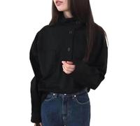 WSZJLN Harajuku Chic Woman Blouses Korean Style Black Shirt Oversized Elegant Office Wear Ladies Long Sleeve Top Casual Outerwear-black-L