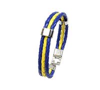 WSZJLN Men Women Spain Germany France Italy Argentina National Flag PU Leather Bracelets Colorful Couple Bracelet Handmade Jewelry Gift-Sweden