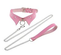 WSZJLN Punk Pink color PU Leather choker necklaces Spike Rivet Collar Studded sexy collar Body gothic Party chains Cosplay Jewelry-GT101-l