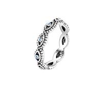 WSZJLN Rings For Women Silver Original Devil Eye Cross Heart Rings Engagement Wedding Anniversary Luxury Jewelry Gifts-8,KJR020