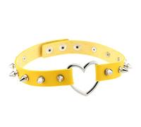 WSZJLN Spiked Heart Choker Inlaid Gothic Choker Punk Collar Women's Black Gothic Jewelry Women's Accessories-yellow