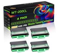 WT-200CL Compatible for Brother Waste Toner Container with Chip HL-3070CN MFC-9120 MFC-9320 DCP-9010 HL-3040CN Printers (4 Pack Black)